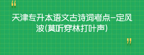 天津?qū)Ｉ菊Z文古詩詞考點(diǎn)-定風(fēng)波(莫聽穿林打葉聲)