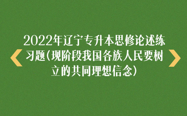 2022年遼寧專升本思修論述練習(xí)題(現(xiàn)階段我國(guó)各族人民要樹(shù)立的共同理想信念)