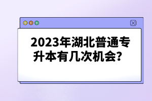 2023年湖北普通專升本有幾次機會？