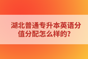 湖北普通專升本英語分值分配怎么樣的？