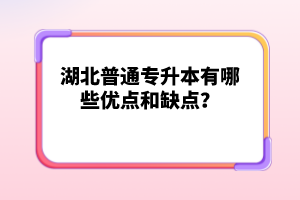 湖北普通專升本有哪些優(yōu)點(diǎn)和缺點(diǎn)？