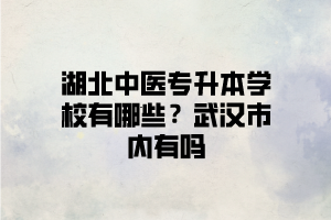 武漢有可以報中醫(yī)類專業(yè)的湖北普通專升本學校嗎？